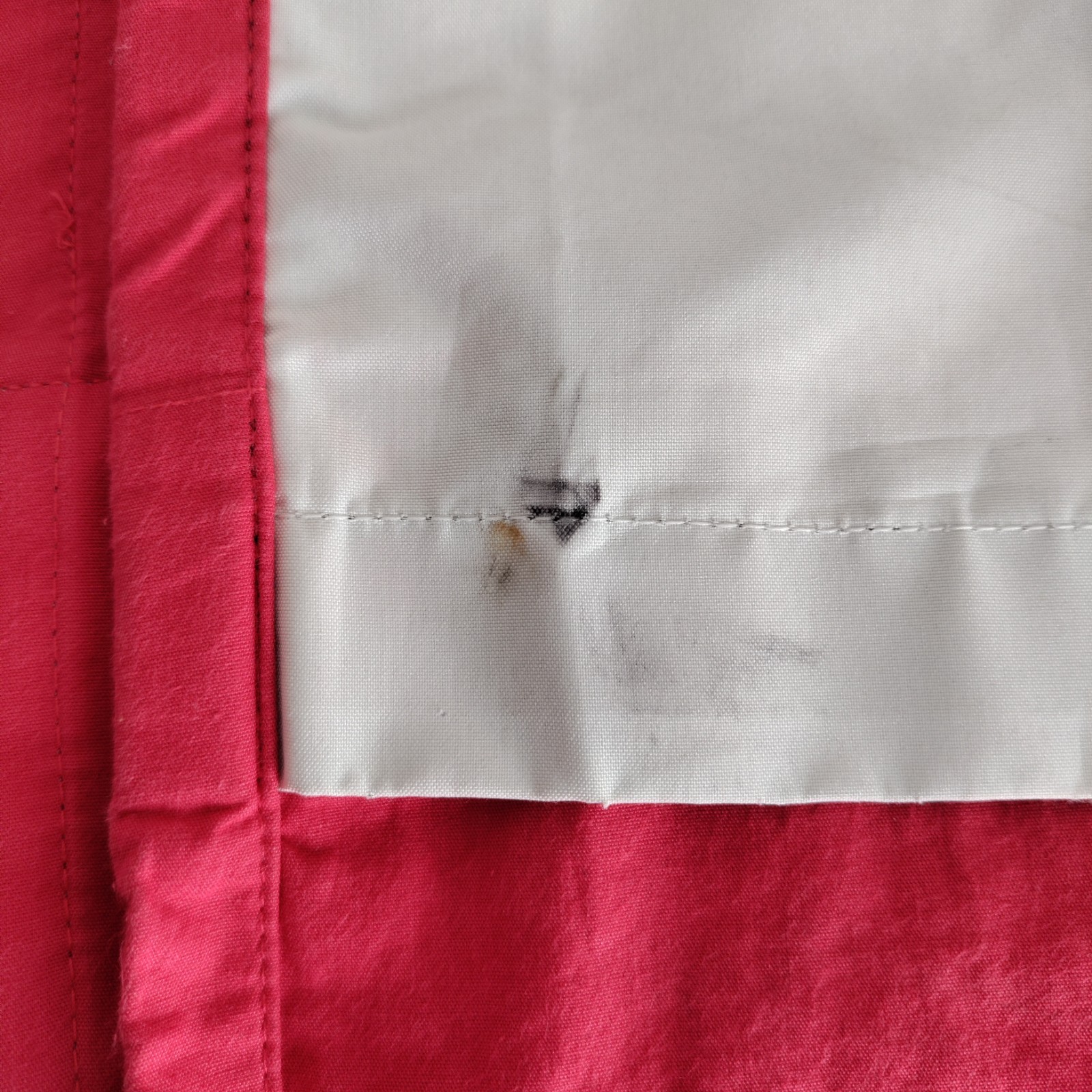 Red & White Cross Curtains 45×96″ Lined Heavyweight Blackout Drapes Dual Header