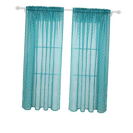 Curtain Panels Rod Pocket Window Treatments 42″W x 63″L (Pack of 1) Turquoise