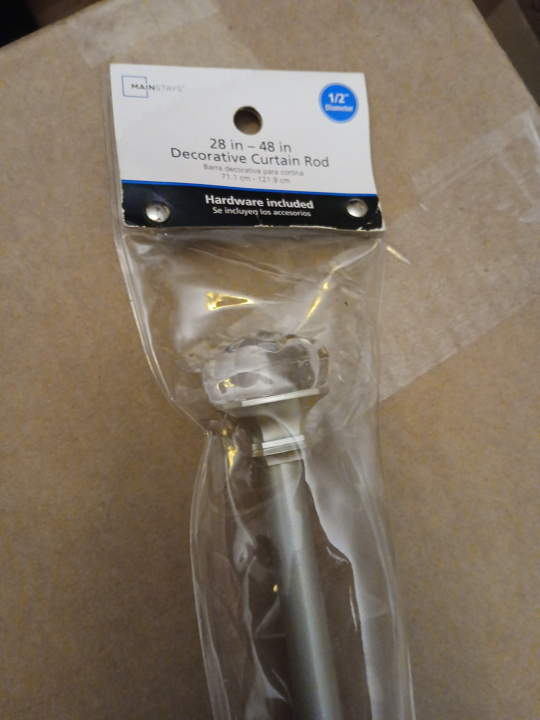 Mainstays 28-48 in. Grayson Petite Café Adjustable Curtain Rod 1/2 in. Diameter