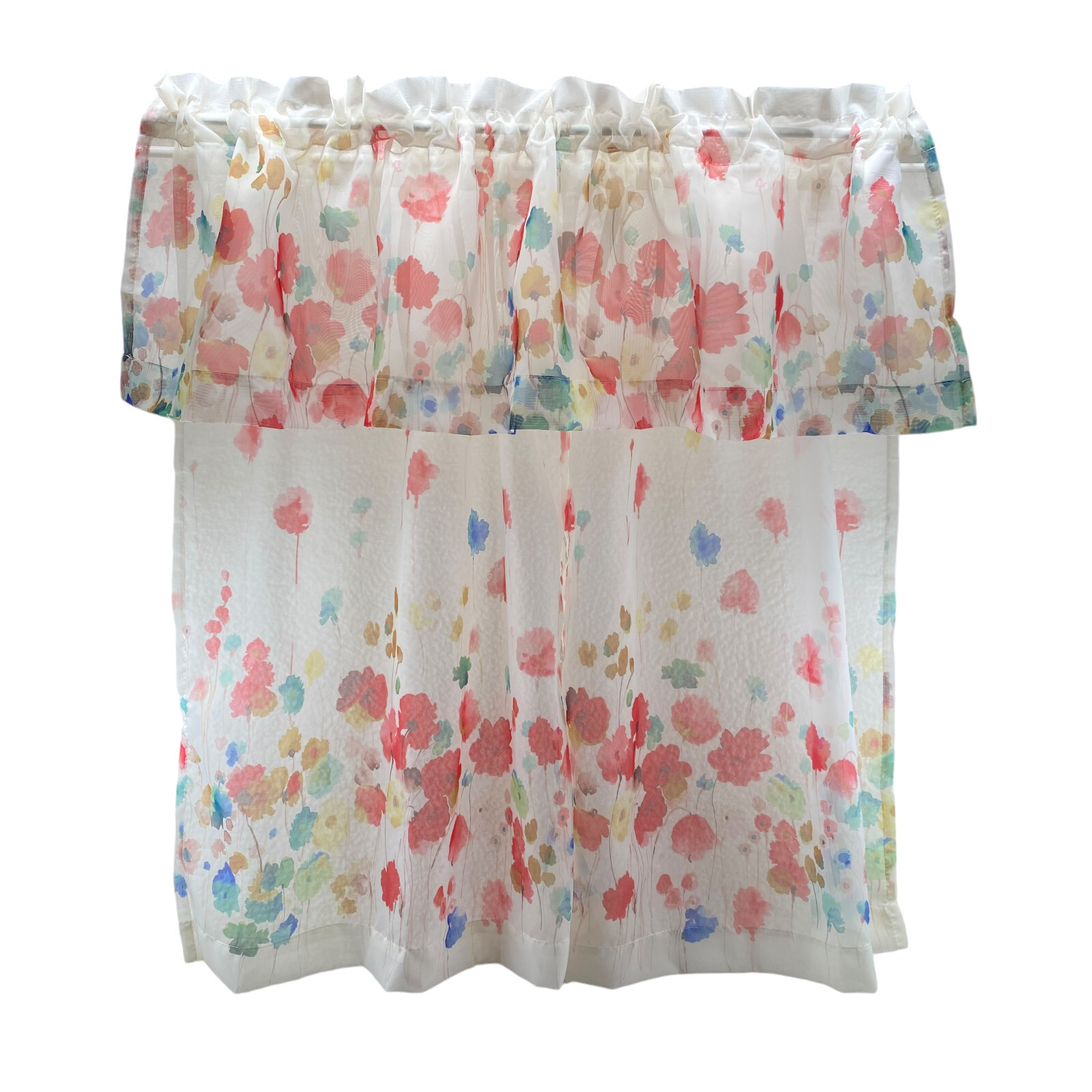 Lichtenberg Curtain Valence 2 Tier Set Floral Panels Sheer 918 54×36 RLE-ST New