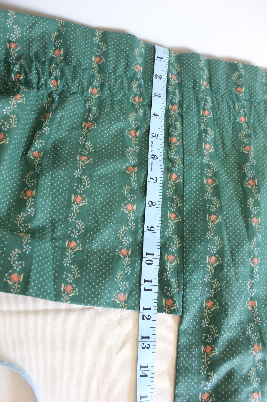 Vtg 1980s Custom Drapery Ensemble 198×67 Green Floral Vine Lined Curtain Panels