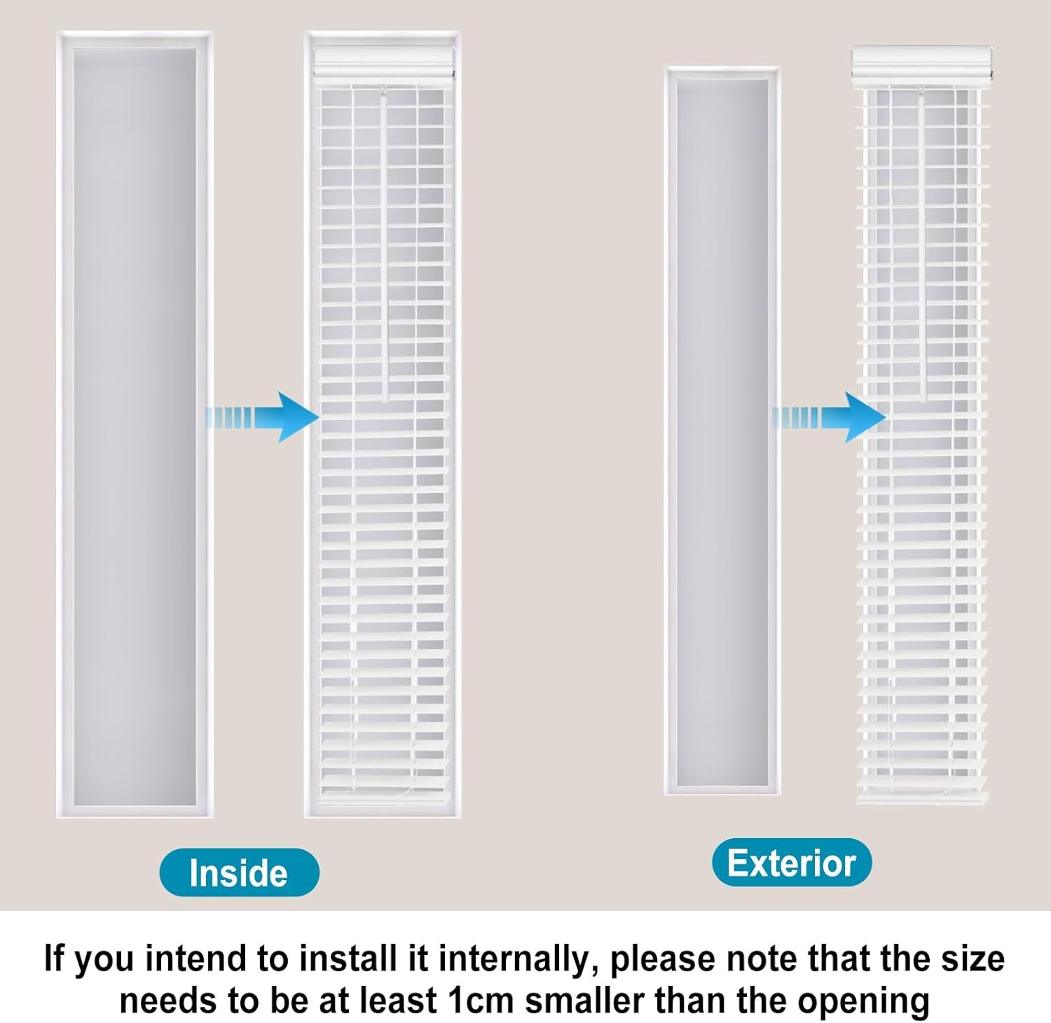 2 Pack 8.5” x 72” Cordless Sidelight Blinds 2” Horizontal White Faux Wood