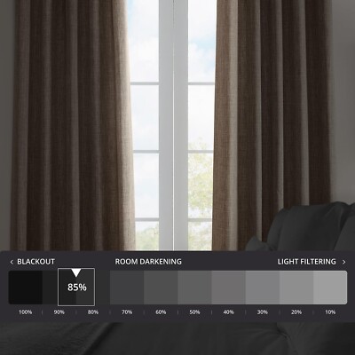 1 Panel Dutch Cocoa 120″L x 50″W Linen Darkening Curtains For Living Room