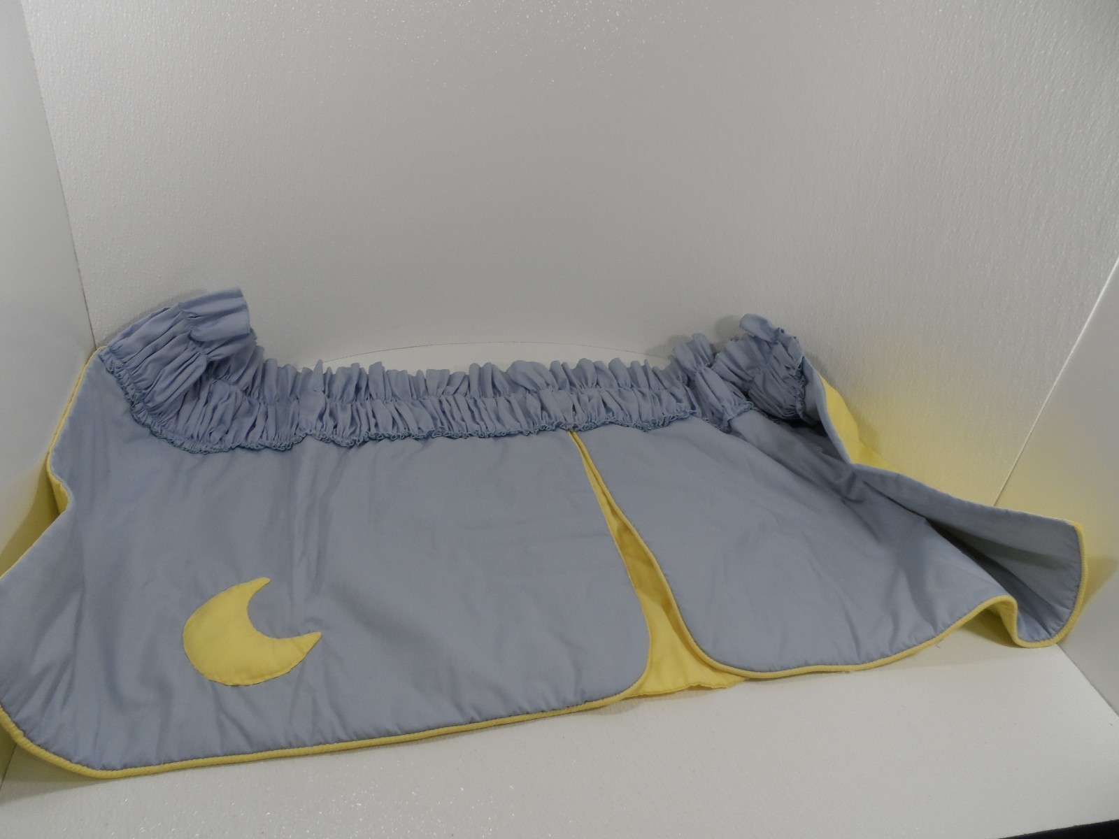 Custom Made Blue & Yellow Baby Window Valances Pair (2) 46″ W x 20.5″ L – VGC