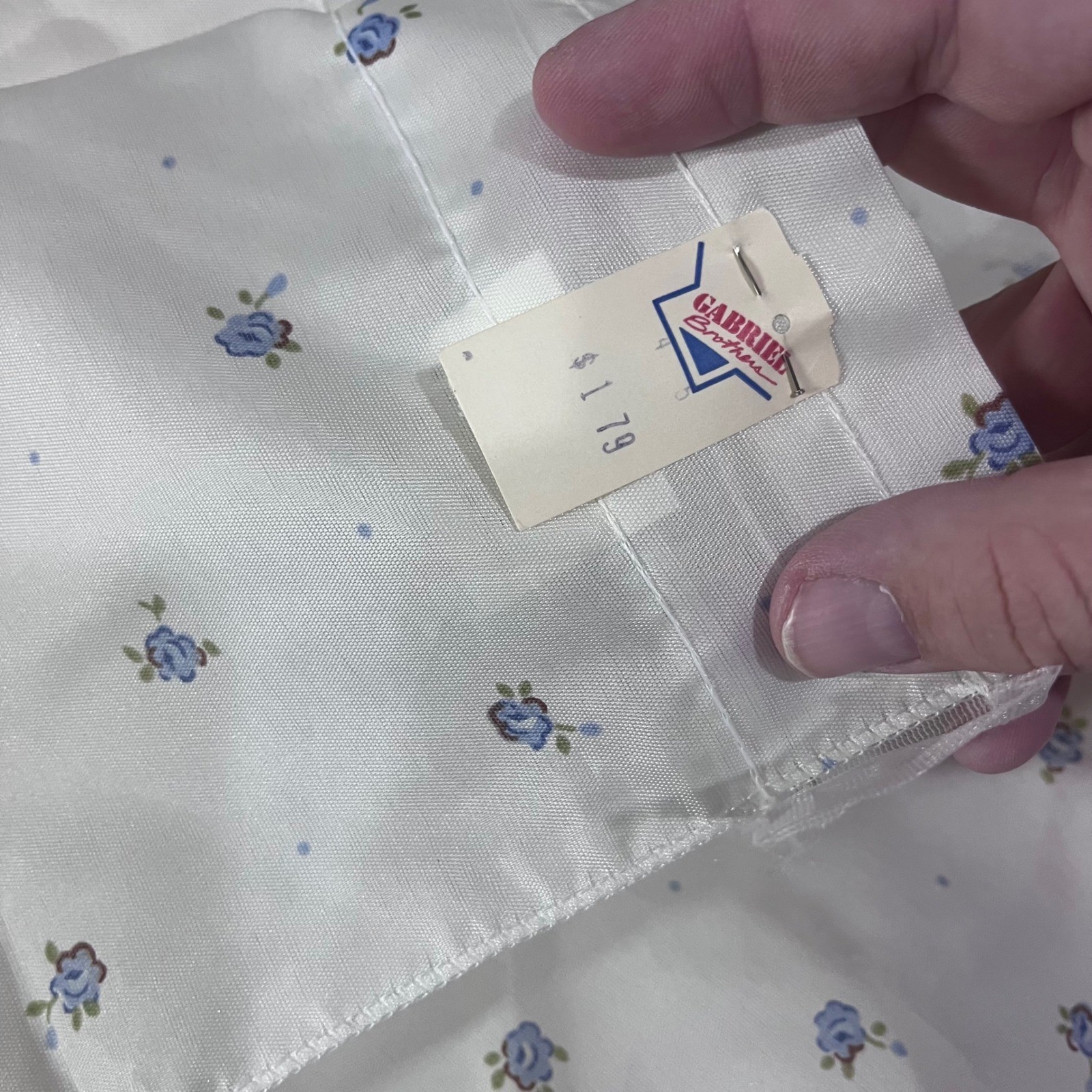 Vtg Country Farmhouse Geese Swag Valance Pink Gingham Ruffle White 56×31 USA NOS