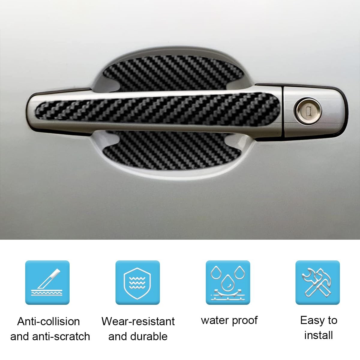 8Pc Car Door Handle Protector Universal Automotive Protection Film for Most Car