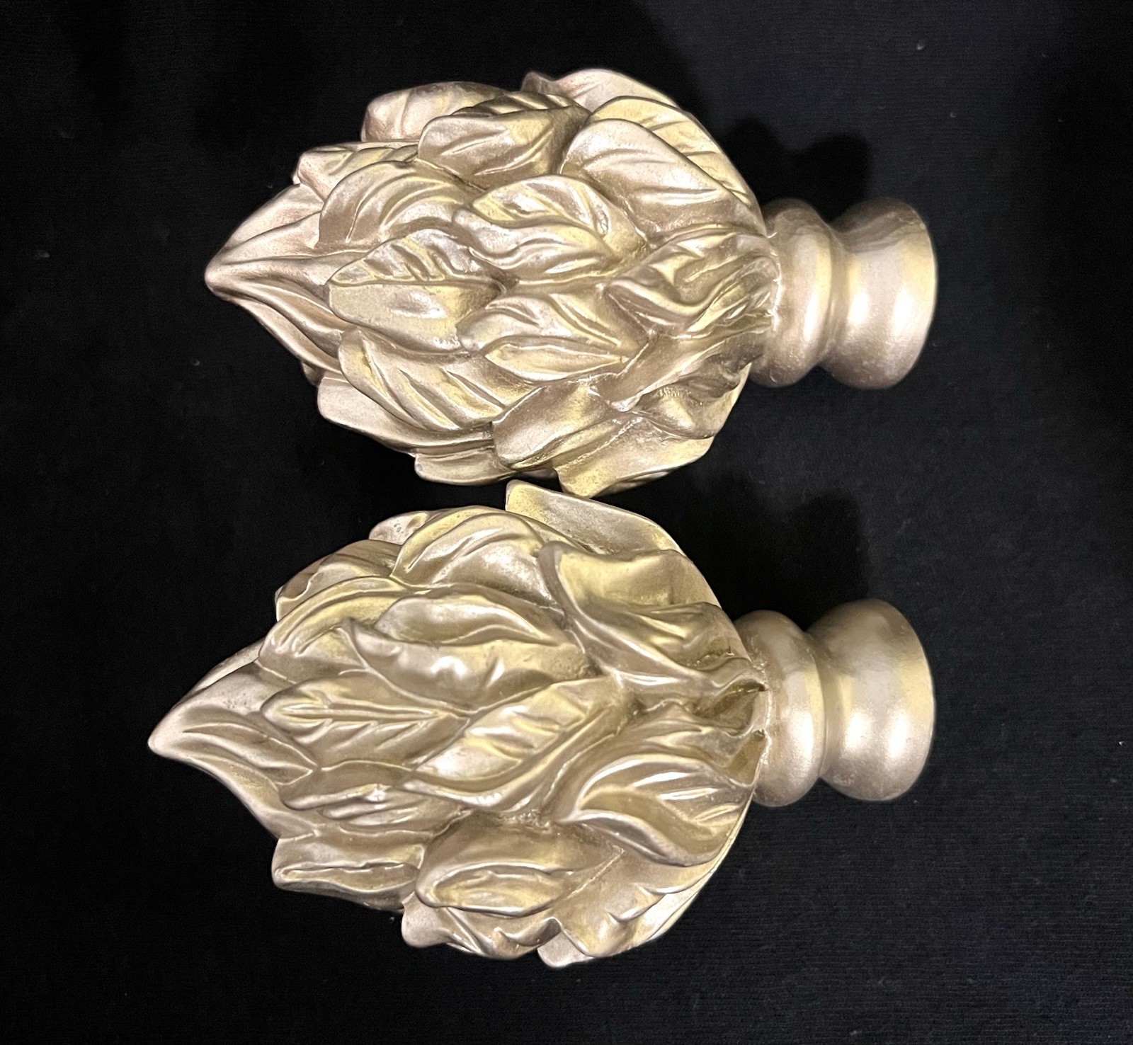 SET OF 2 – Decorative Acrylic Matte Gold Filigree Artichoke Finial