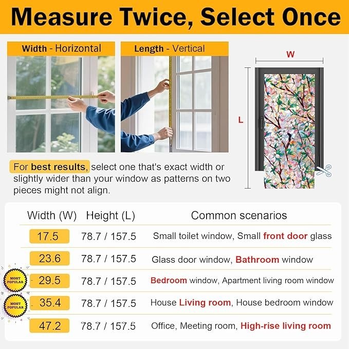 Rainbow Window Privacy Film Decorative Window Sticker, 3D Static Stained Glass C