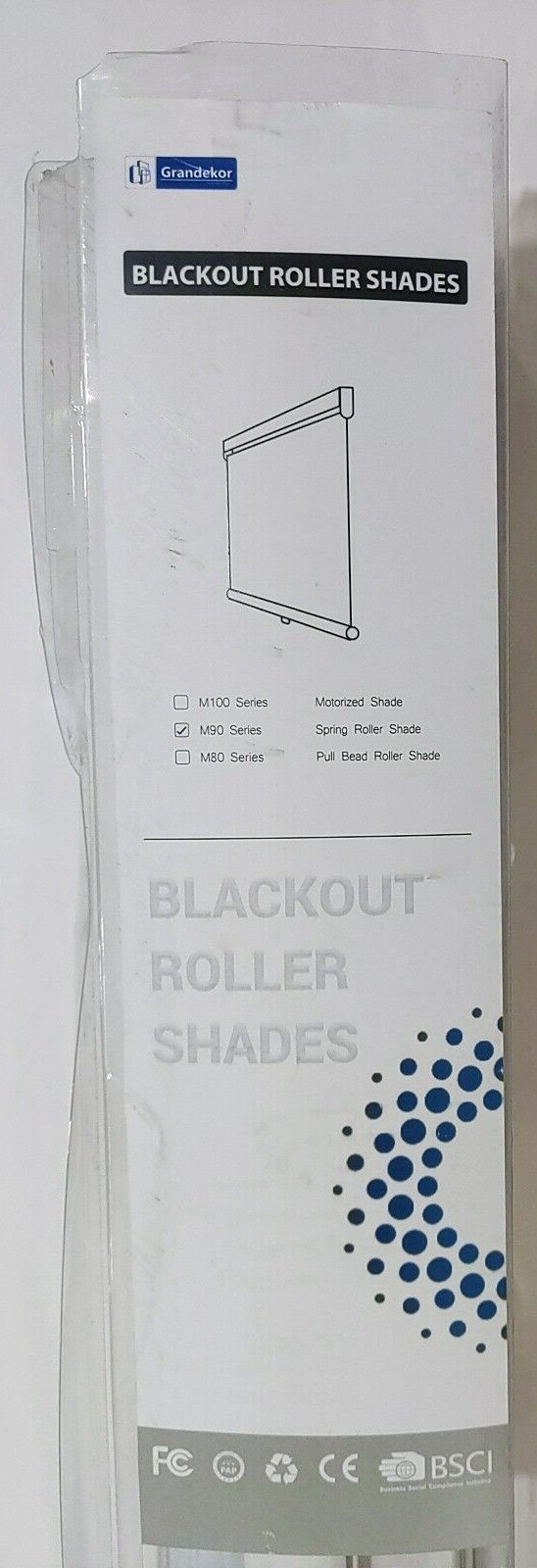 Grandekor Blackout Spring Roller Shade M90 Series (White)