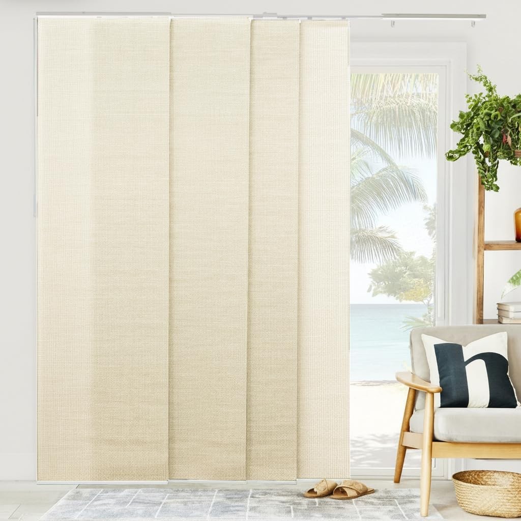 Panel Track Blinds Sliding Glass Door Adjustable Track Patio Entry Large Windows