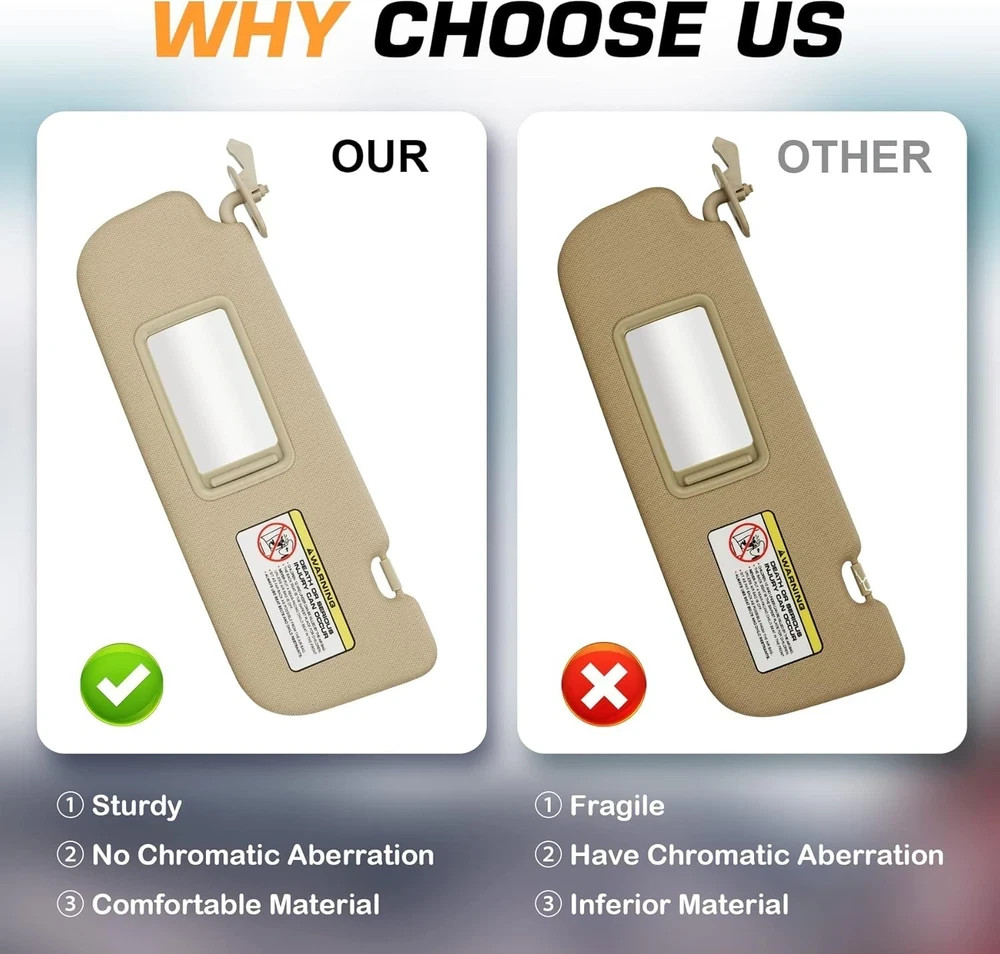 Left Driver & Right Passenger Sun Visor Beige Left Driver & Right Passenger Side