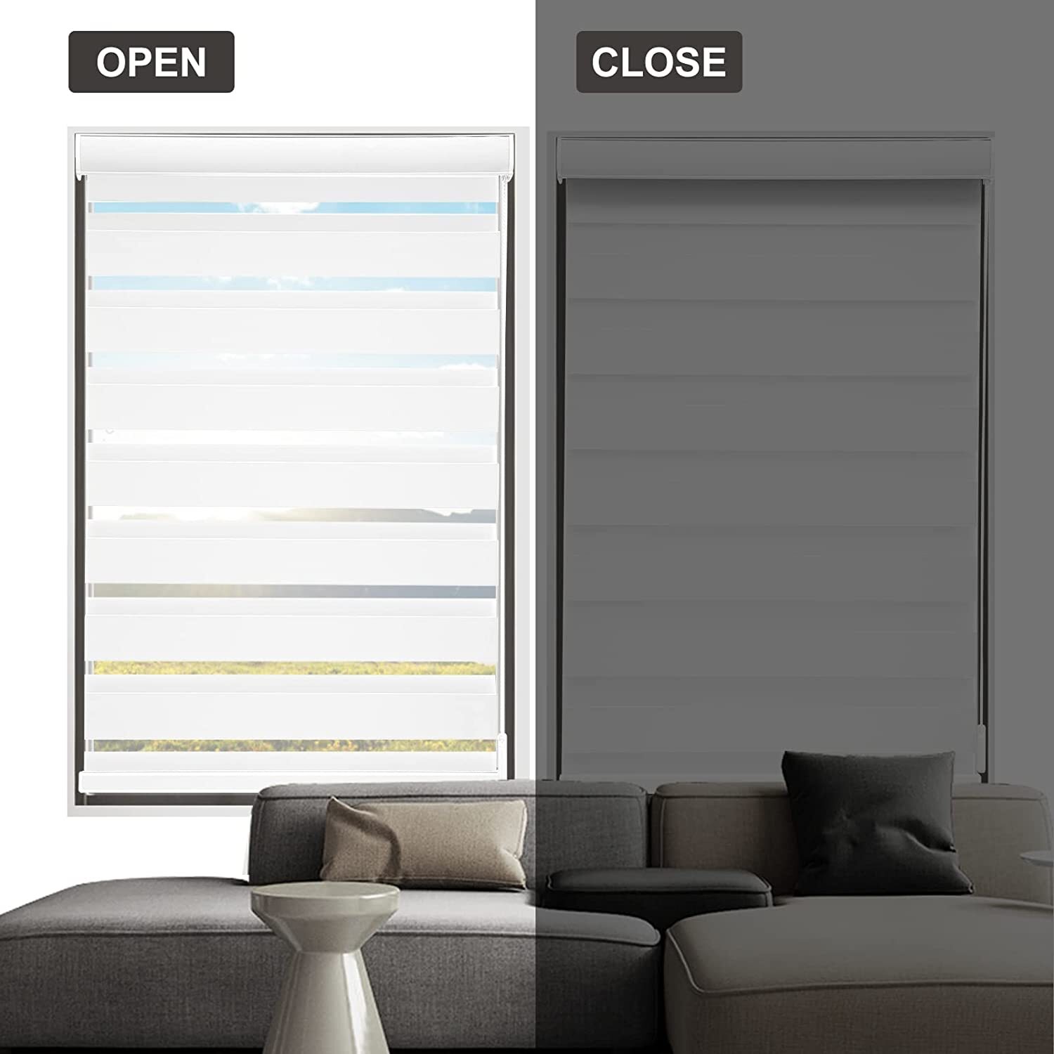 CUSTOM CUT Horizontal Window Shade Blind Zebra Dual Day and Night Roller Blinds