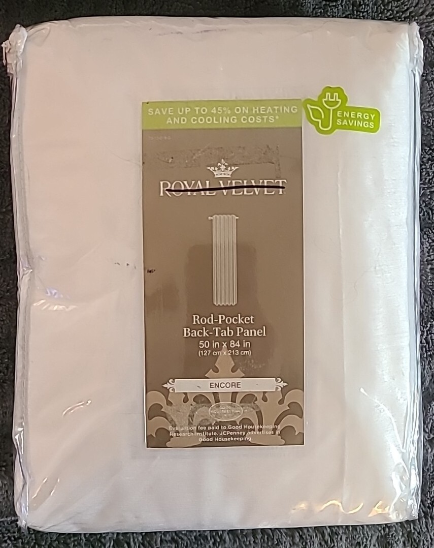 Royal Velvet Cool White Plaza Blackout Grommet Panel, 50″x84″