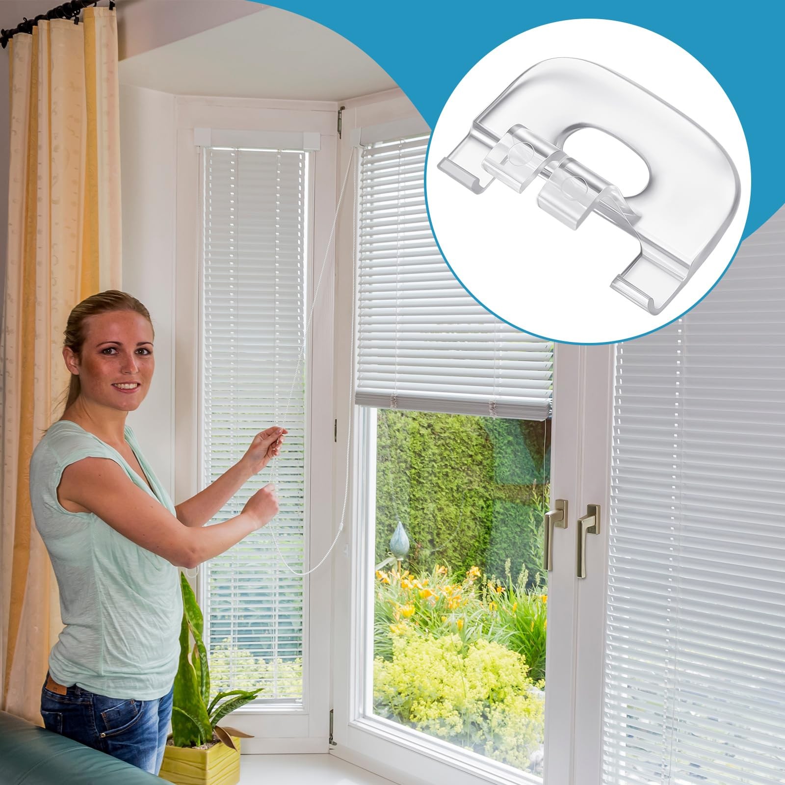 Seeloowy 10 Pcs Shade Pulls Cordless Honeycomb Shade Lift Handles for Cordles