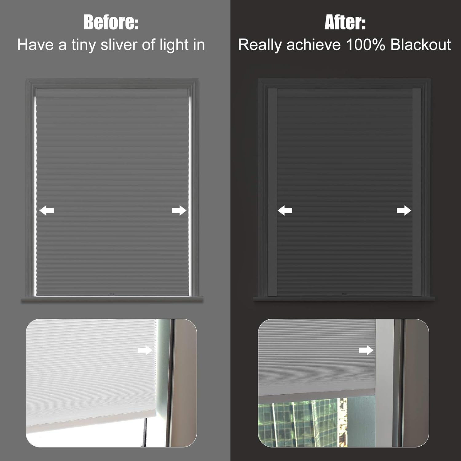 100% Blackout PVC Light Blocking Strips for Window Shades – Block Light along th
