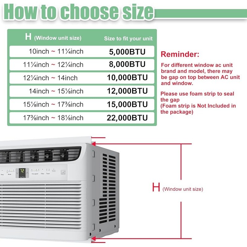 Window AC Side Panel Curtain Kit Frame Insulation Dustproof 10000 BTU Units New