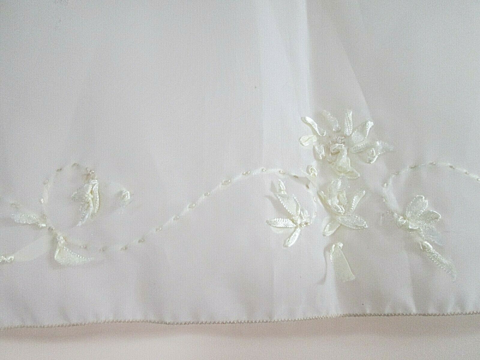 L 60″ x W 13″ Sheer Rod Pocket Valance with Ribbon Embroidery