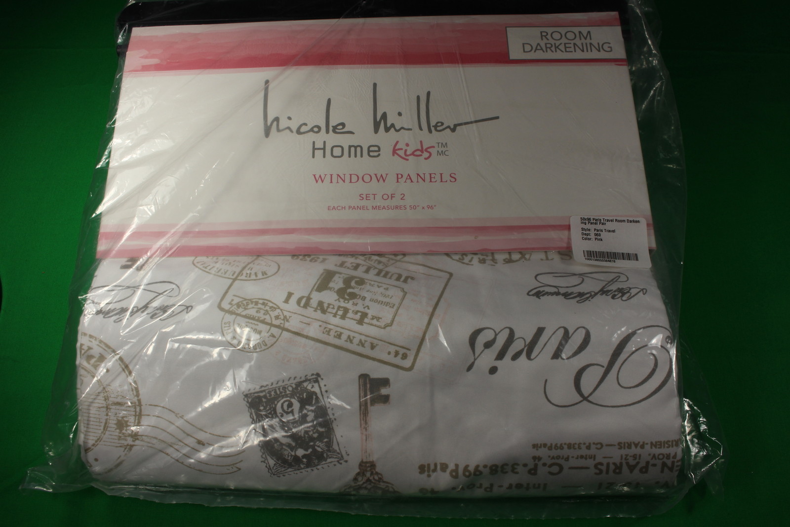 Window Shades Darkening Panels Nicole Miller Home Paris Travel 50″ x 96″ – New