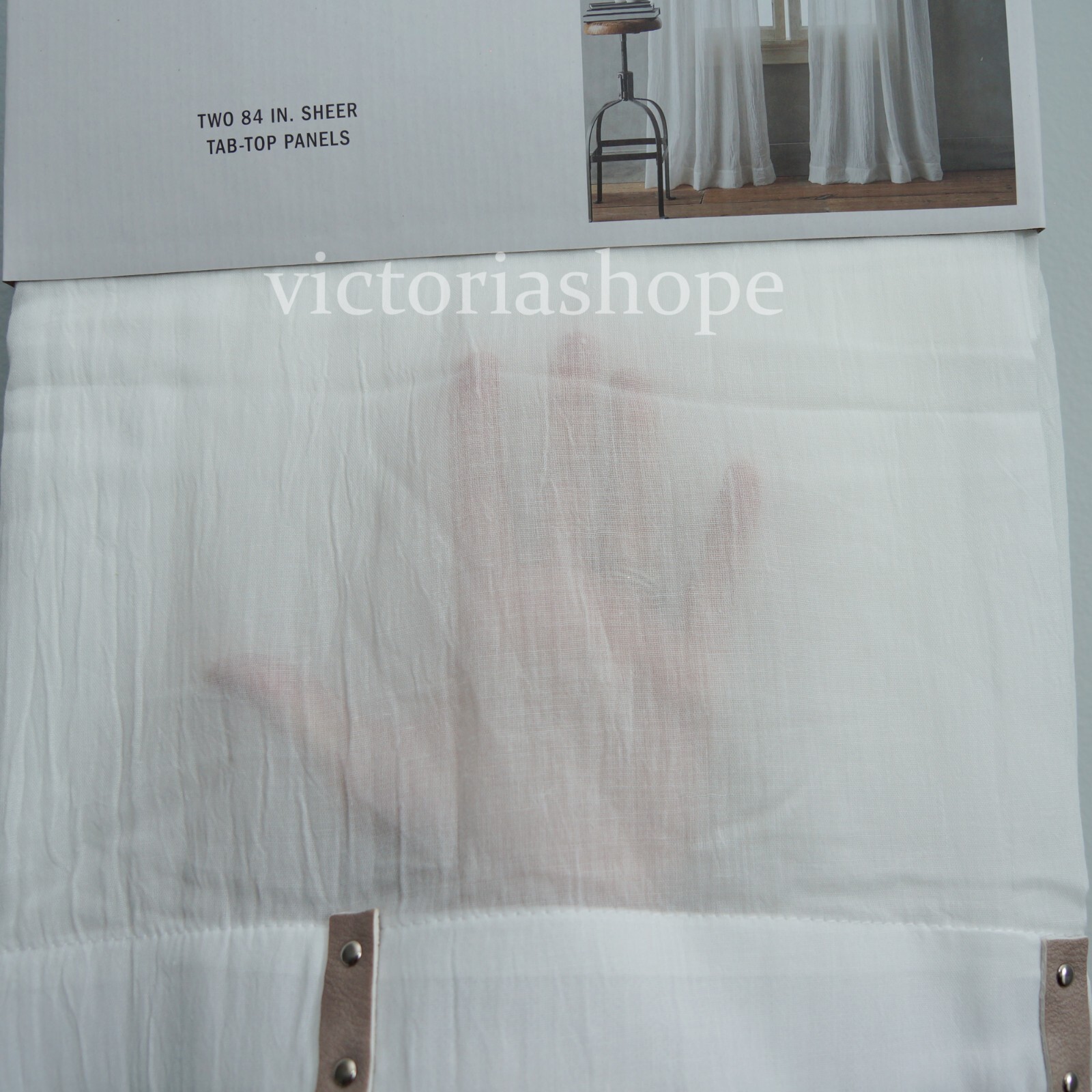 NEW DKNY 2 Panels Window Curtain Drapes ~City Breeze Sheer~Cream White~ 50×96