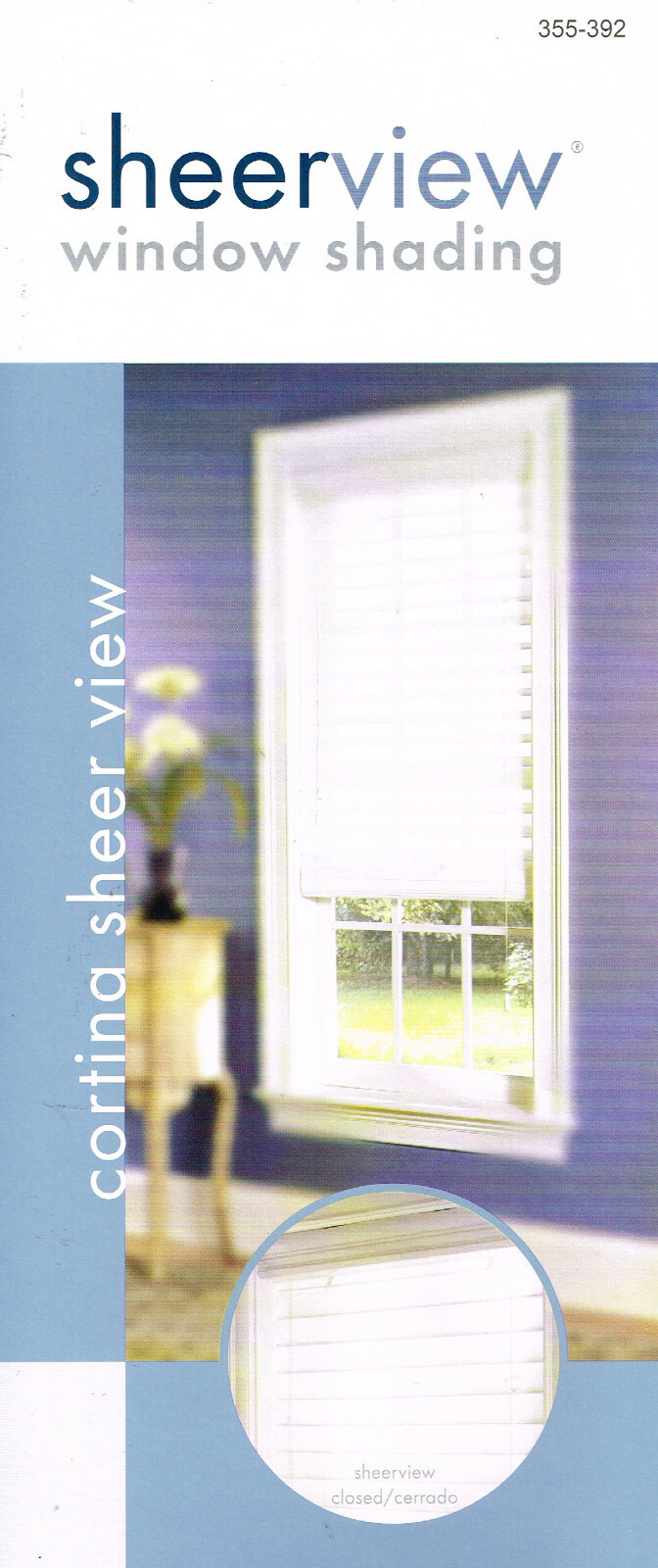 SHEERVIEW Window 23 x 64 Light Filtering Sheer Fabric Layer Shades Blinds WHITE