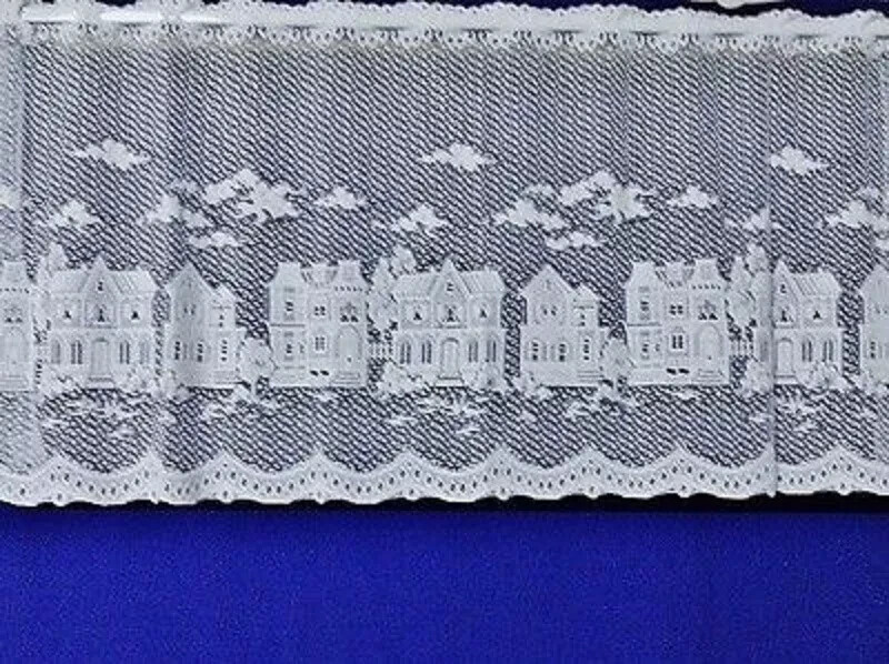 White Cotton Blend Lace Valance or Tier Charleston 60″ X 24″ Kitchen Bedroom