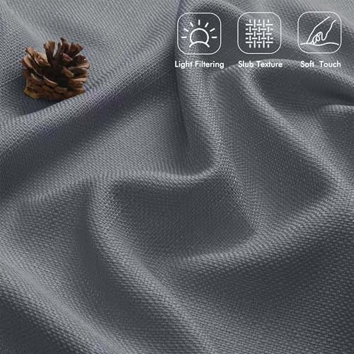 Valance for Windows – Light Filtering Faux 60″W x 14″L (Pack of 1) Dark Grey