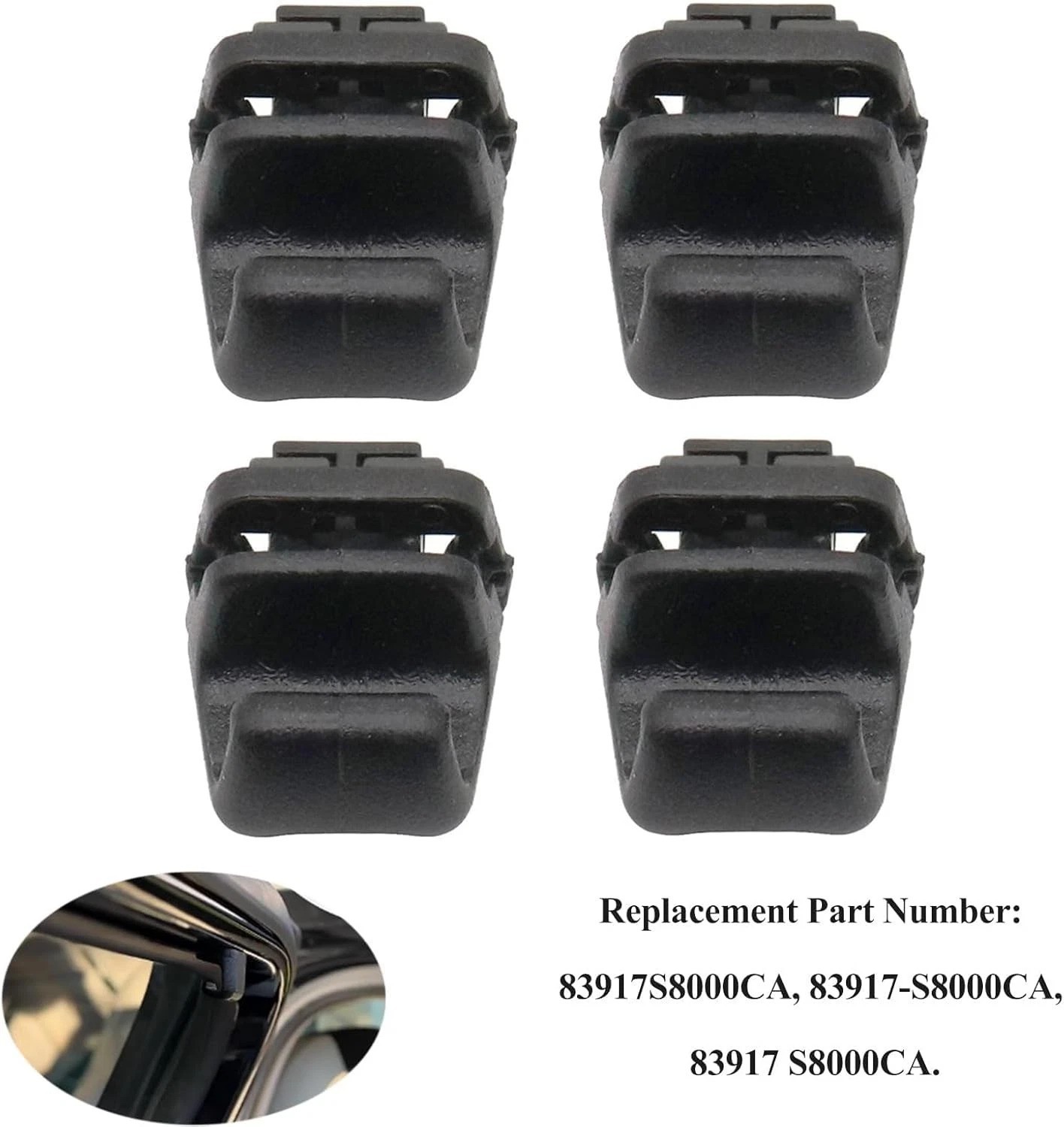 Interior Rear Door Curtain Hooks, 4-Piece Set for Hyundai Palisade 2020-2023