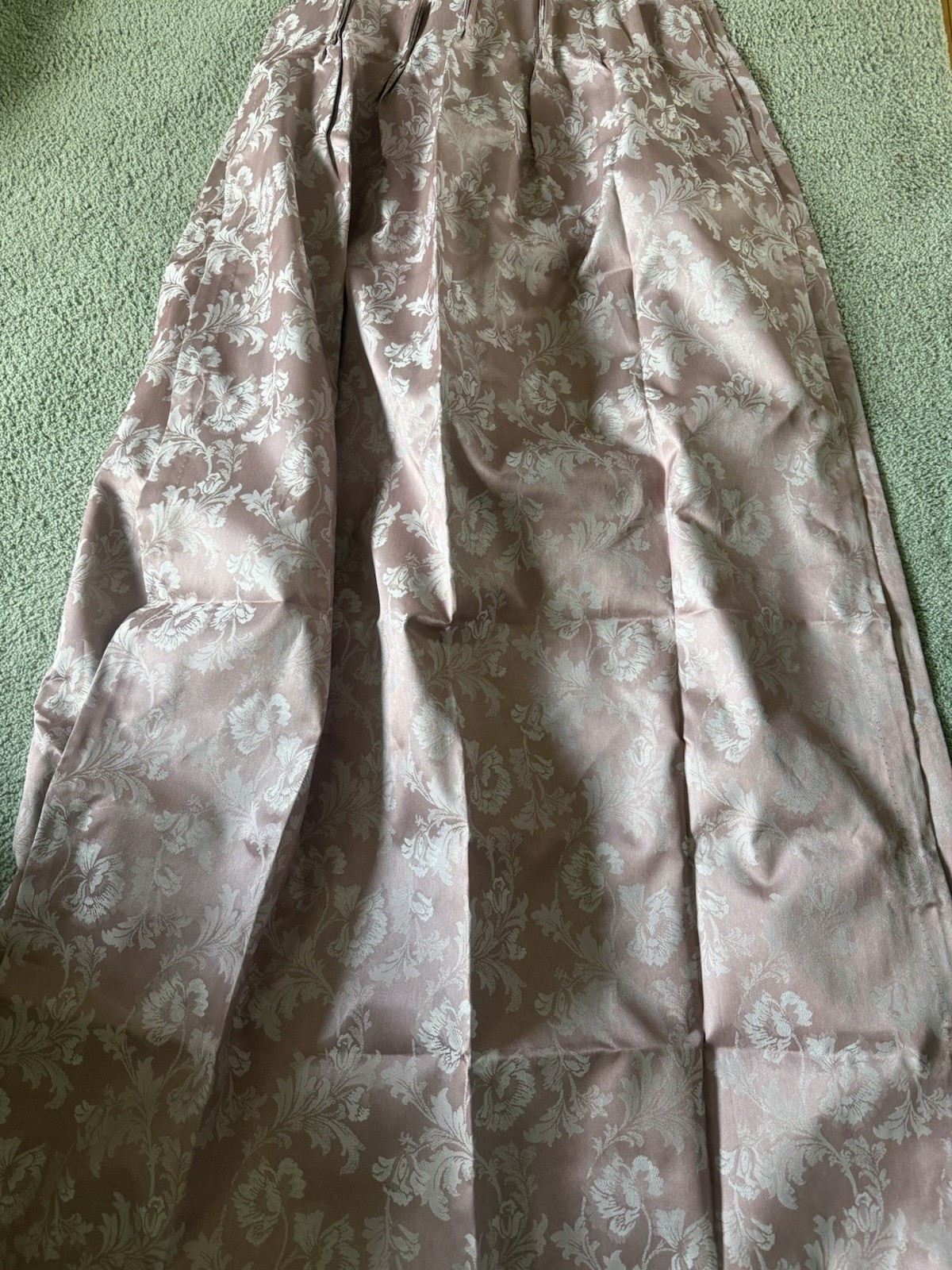 3 Pretty Burlington Pinch Pleat Insulated Panels Curtains Ea 24”X63” Pink White