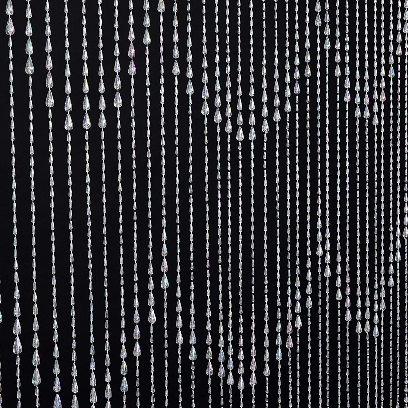 Iridescent Crystal Beaded 3FT x 6FT Raindrop Curtain Door Wall Hanging