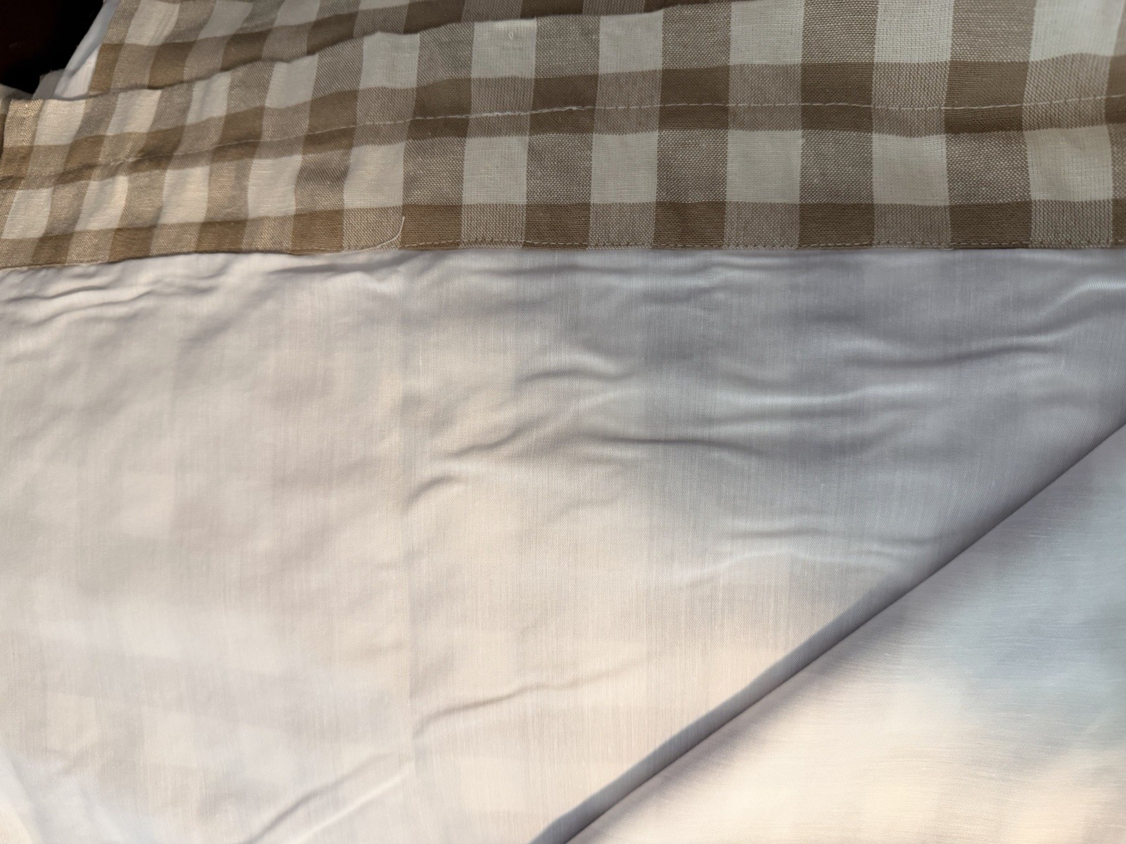 Curtains – Beige/White Buffalo Check Cotton Rod Pocket Panels 40×82