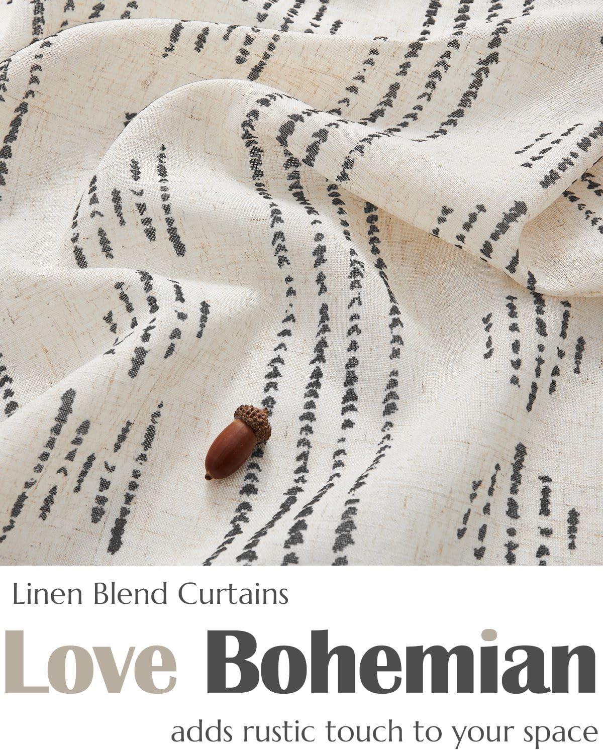 Boho Kitchen Curtains Linen Cafe Tier Curtains 36 Inch Bohemian Geometric