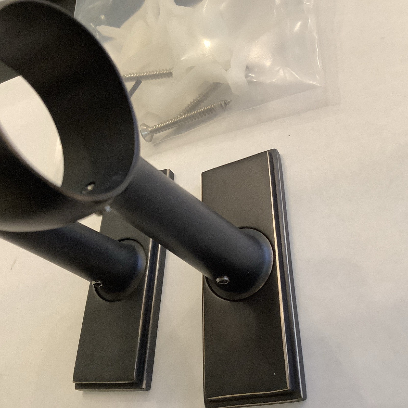 Restoration Hardware Easton End Brackets Rectangular Bronze Medium x2