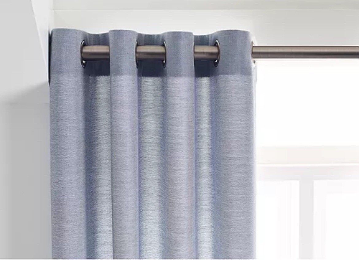 NEW Set Sunbrella Light Filtering Curtain Panels Slate Gray 84″
