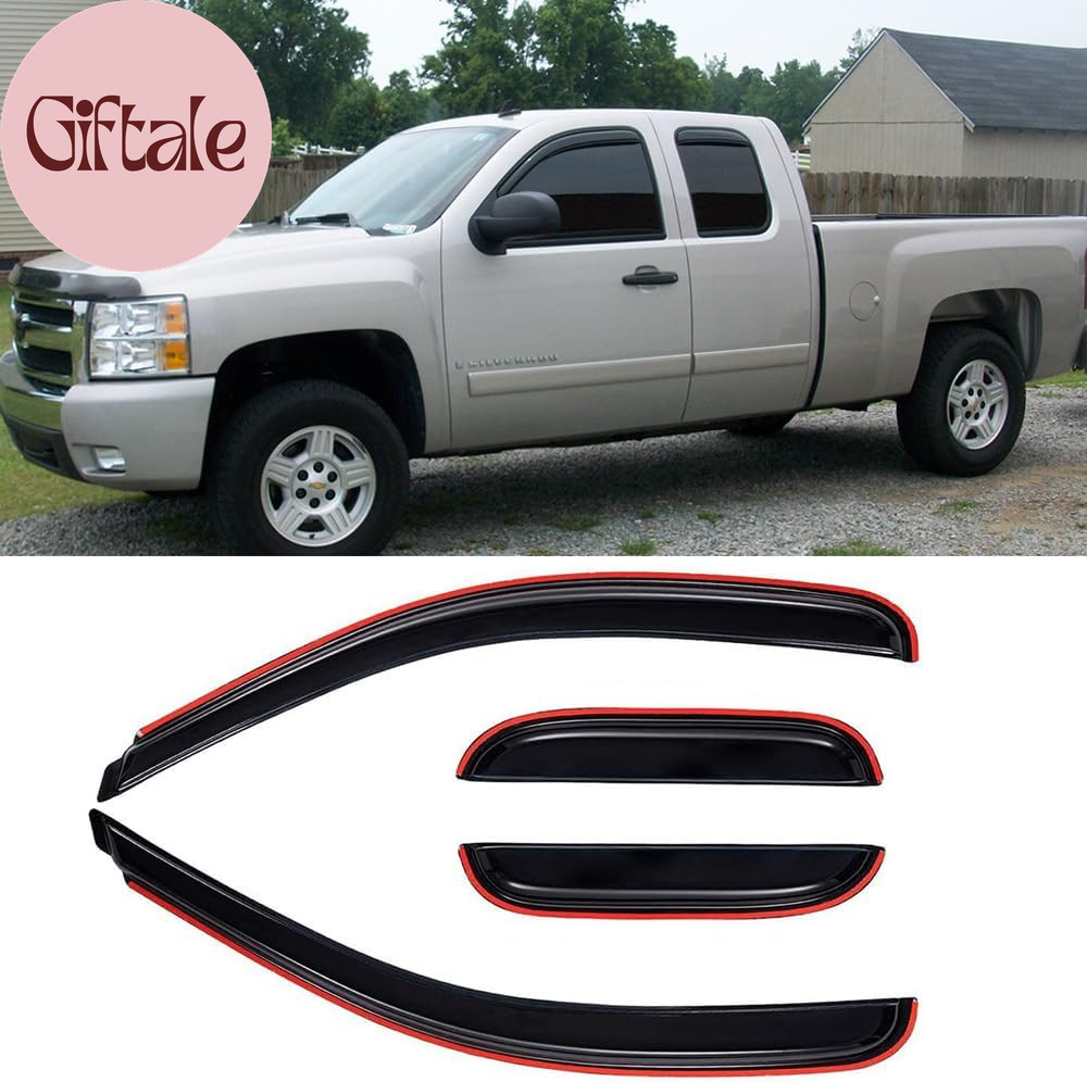194040 Side Wind Vent Deflector, 4Pcs in Channel Dark Smoke Rain Guards Set, Win