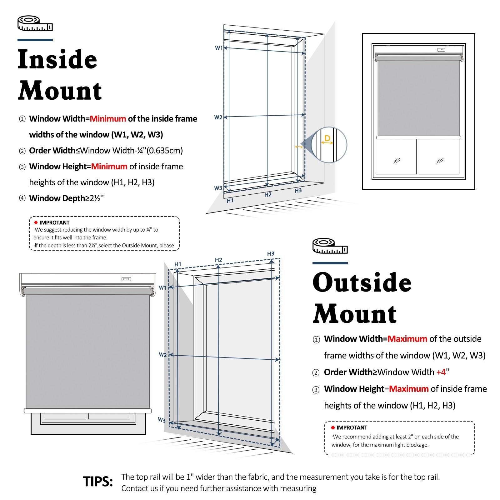 Motorized Roller Blinds with Remote Control【Solar Panel Included】total blackout