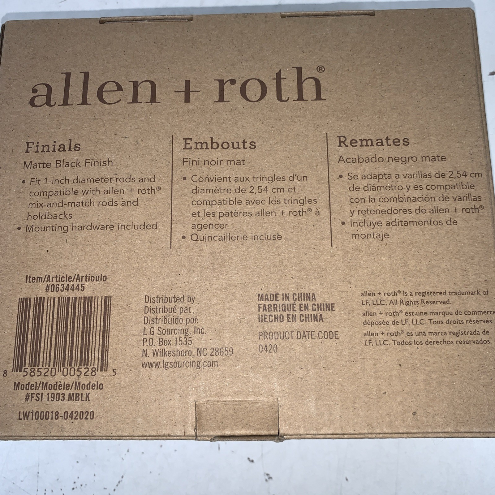 allen & roth Pair of Finials Matte Black Finish Found #0634445