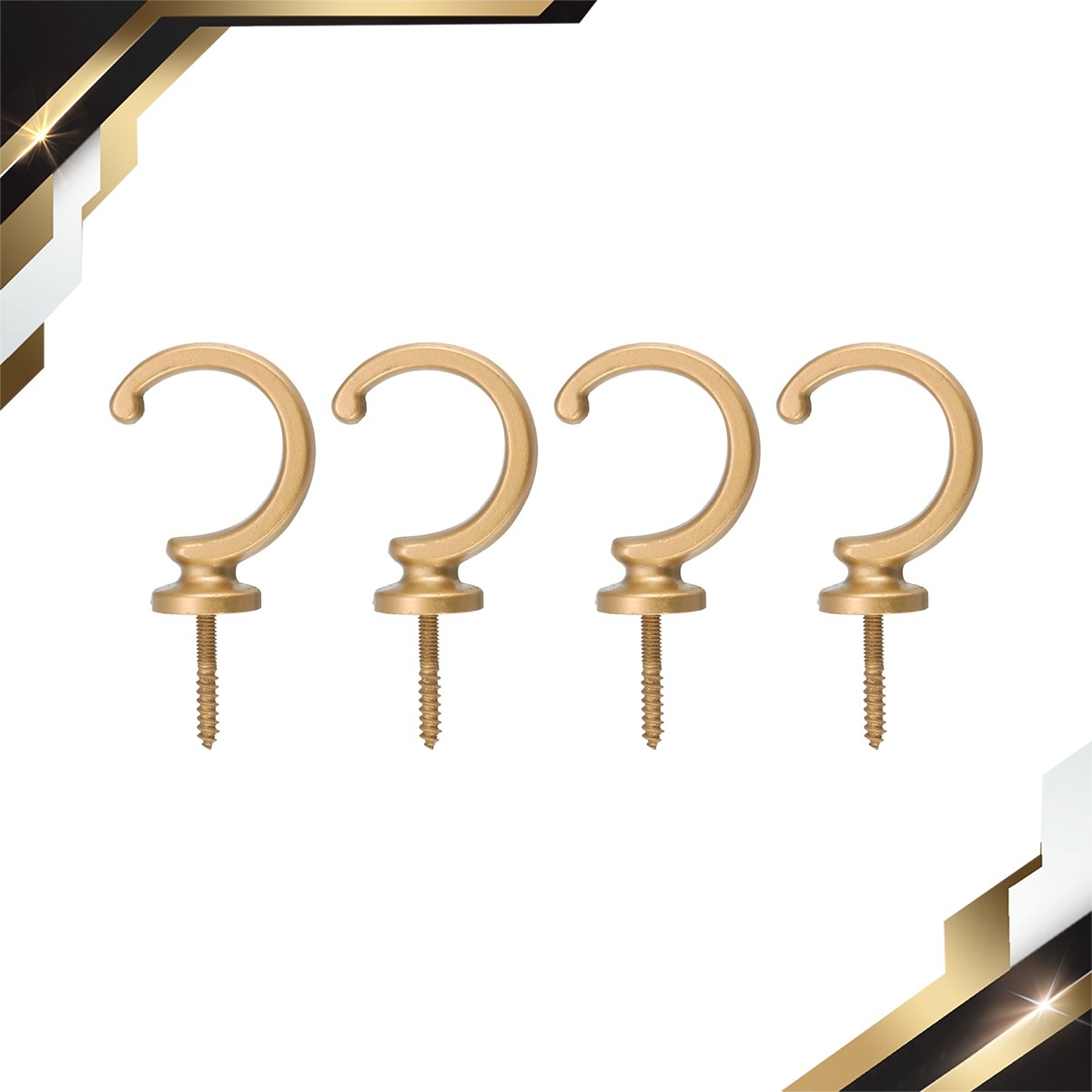 4Pcs Curtain Holdback Aluminum Alloy Wall Mounted Curtain Holders Drapery Gold