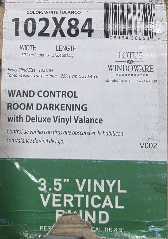 Wand Control 102″ x 84″ V002 Room darkening