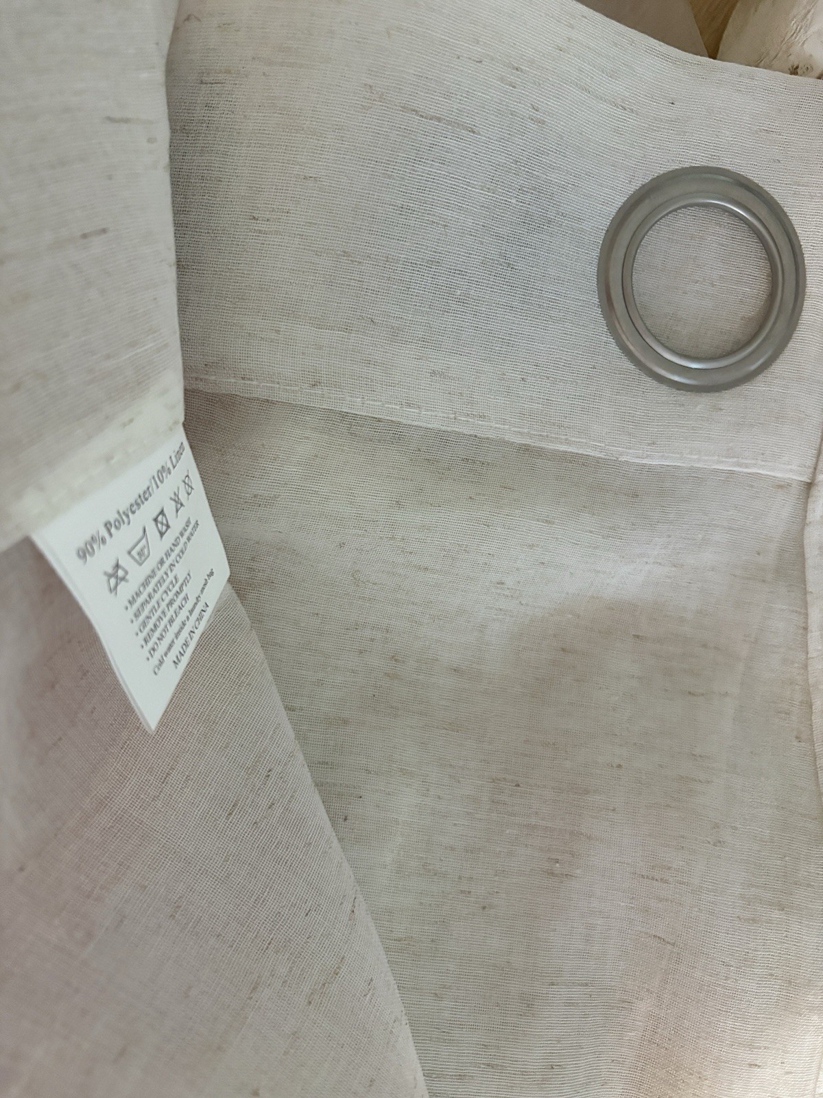 ONE PANEL ONLY 100×96 Sheer Linen Blend Curtain Panel With Grommets