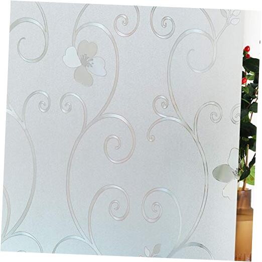 3D Flower Privacy Window Film,Frosted Decorative Glass Door Film,No Adhesive