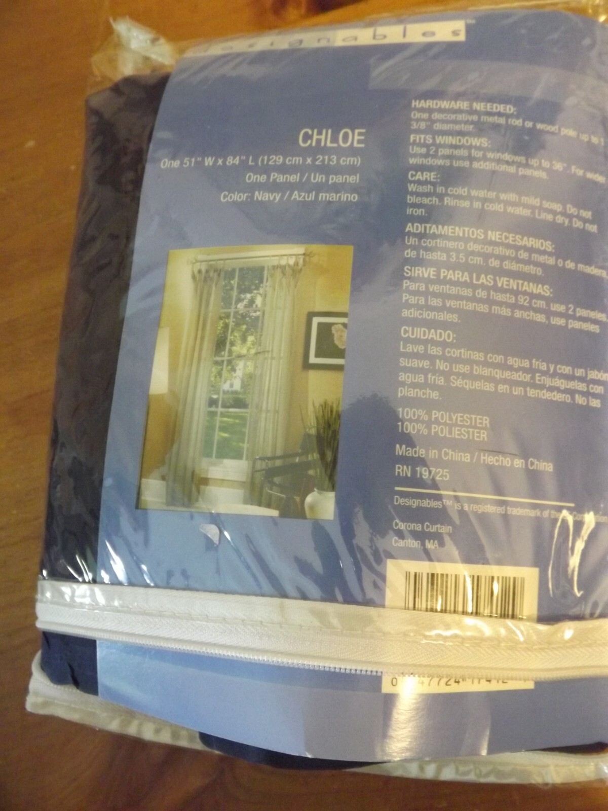 new KRINKLED SHEER CURTAIN PANEL NAVY BLUE “CHLOE” 51Wx84″ TAB TOP 2 available N