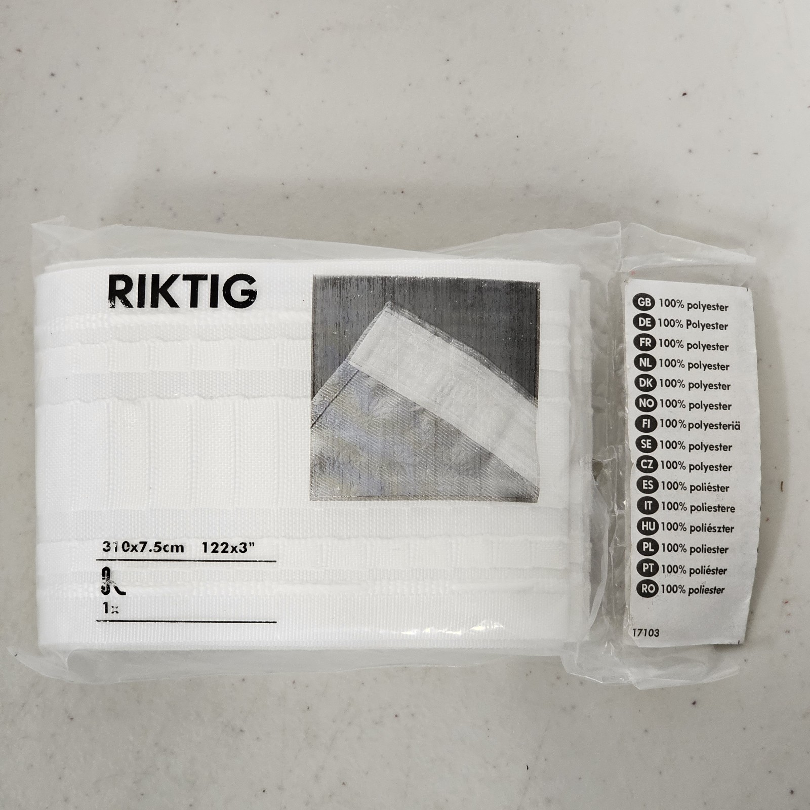 New Factory Sealed Package Ikea RIKTIG 122×3” White 801.625.26