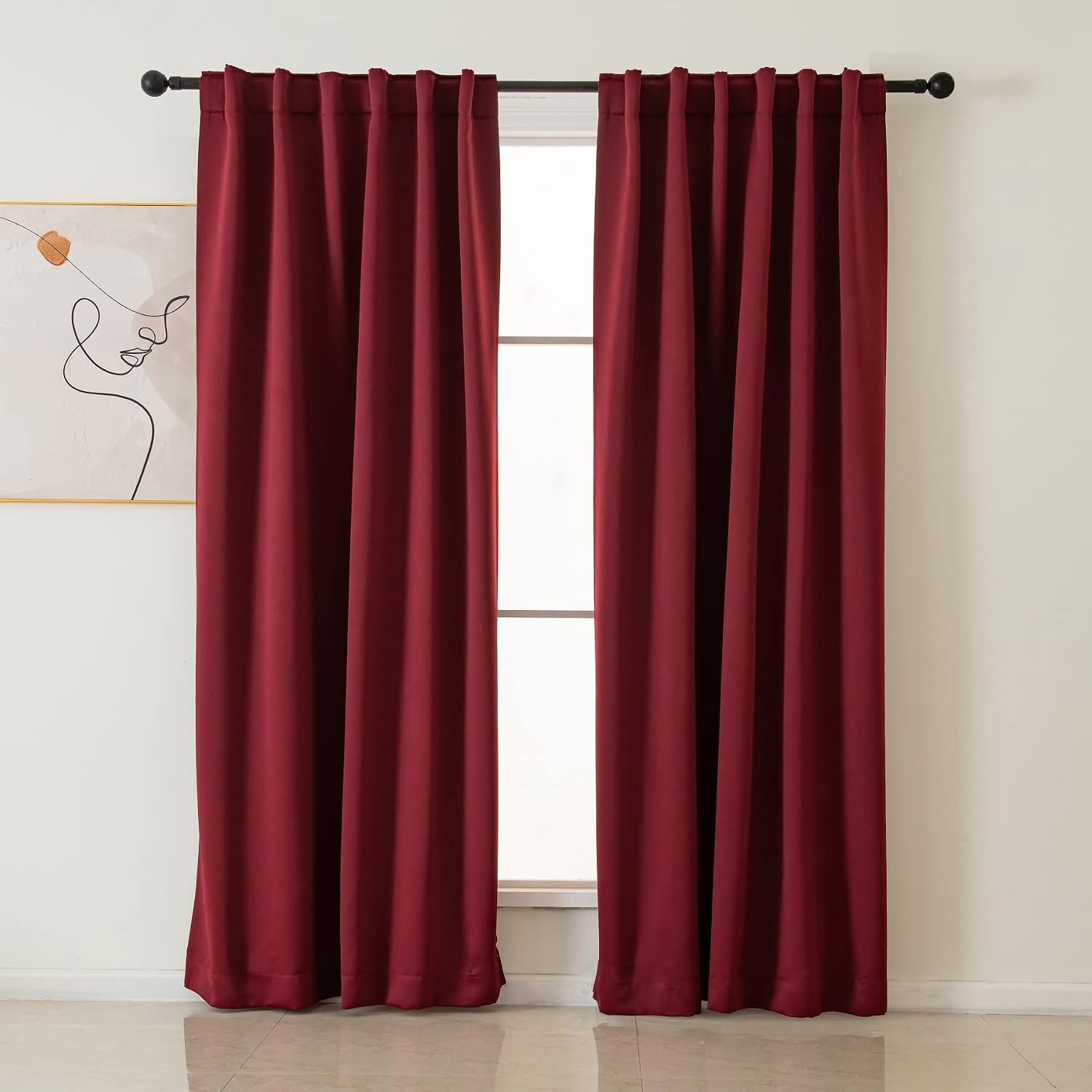 Blackout Curtains 84 Inches Long 2 Panels, Black Out Drapes for Bedroom or Livin