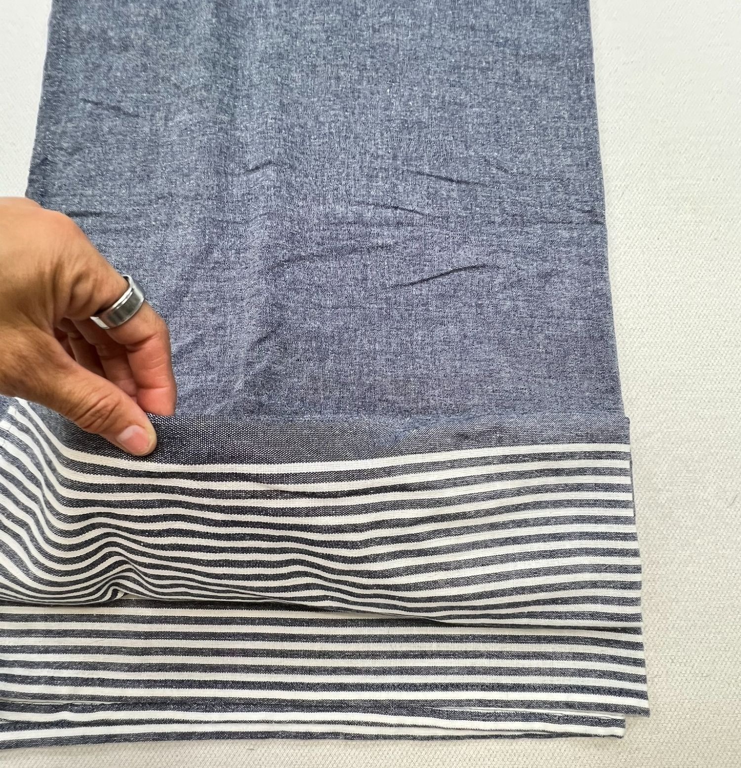 Lauren Ralph Lauren Home Striped Linen Blend Shower Curtain Panel Colorblock