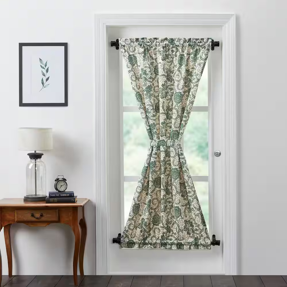 Dorset Floral 40 In. W X 72 In. L Light Filtering Rod Pocket French Door Window