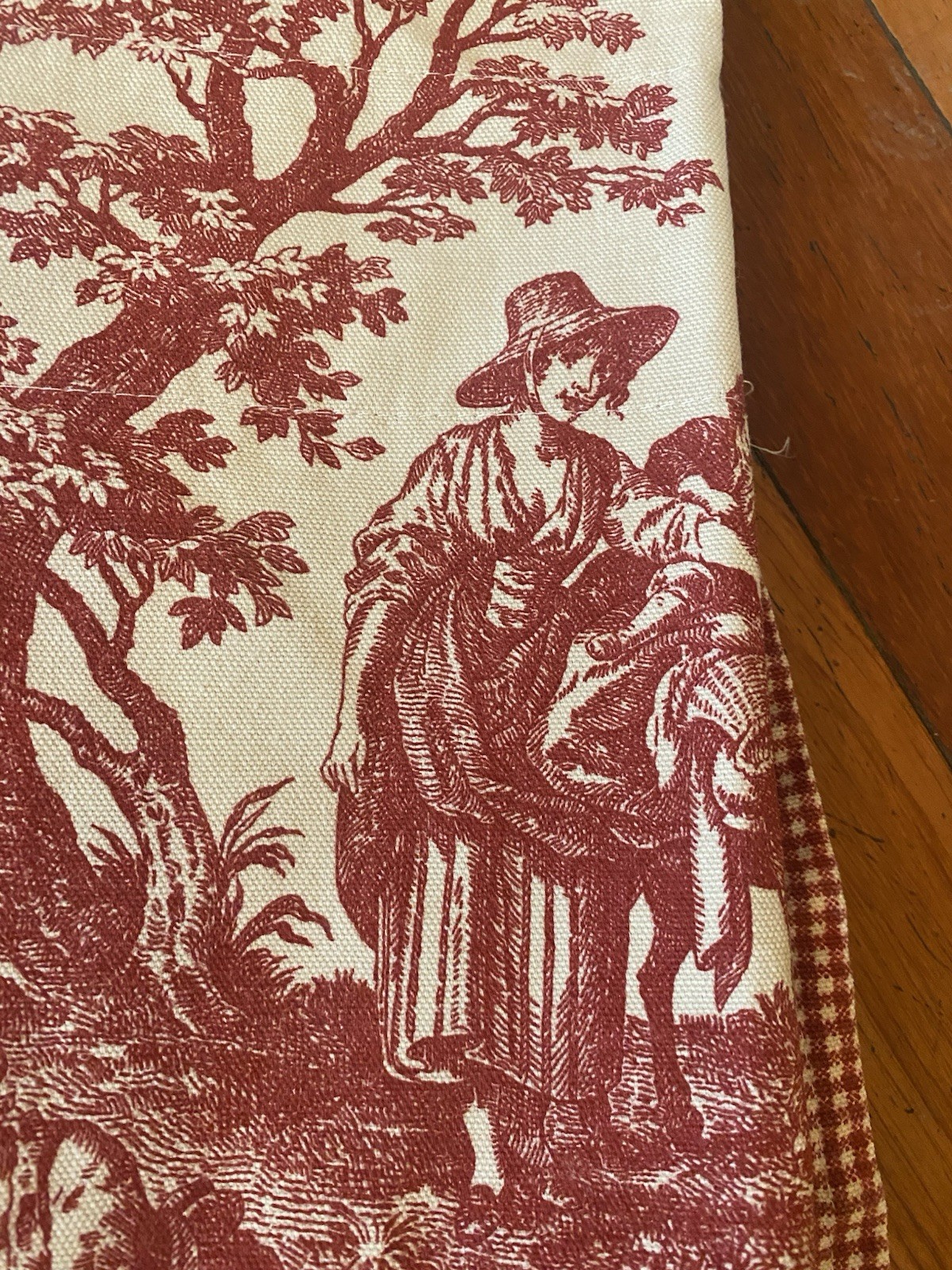 Waverly Red Toile French Country Life Valance Scalloped Layers Red Gingham