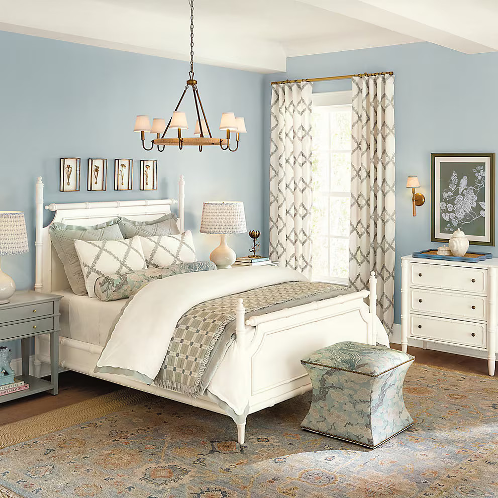 Ballard Designs Lucian Embroidered Trellis Drapery Panel – Spa…