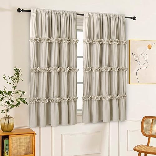 Thermal Insulated Blackout Window Curtains, 42″ W 42″W x 63″L (Pack of 2) Camel