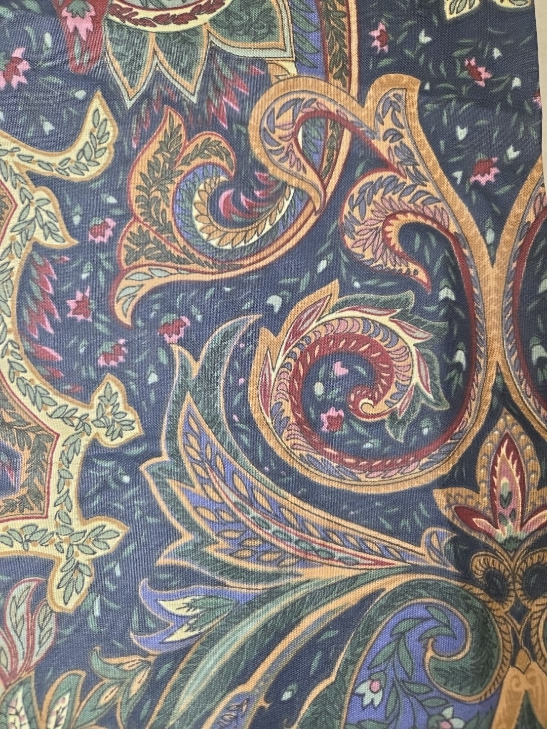2 Vtg 90s Croscill Valances Jacobean Paisley Rod Pocket Jewel Tones 17.5×88