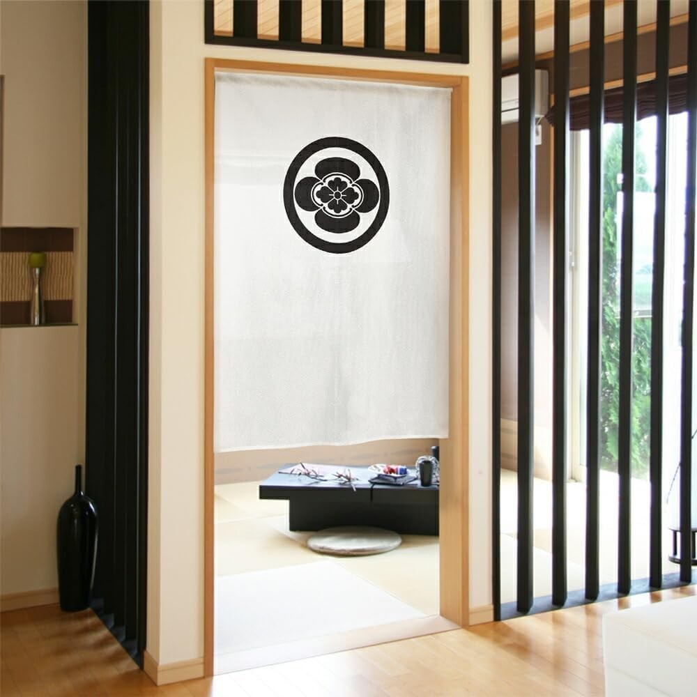 Japanese Noren Doorway Curtain Family Crest Kamon Mokko Made in Japan 85x120cm